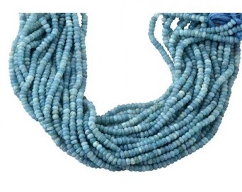 Blue African Opal - Blue African Opal Beads 3 4MM - Blue African Opal 13 inch Strands - Semi Precious Gemstone Bead Strands - Facet Bead