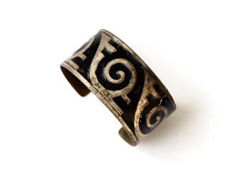 vintage southwestern cuff, Mexican silver style bracelet