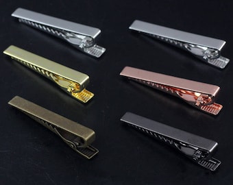 Bulk 10 pcs tie clips Blank Brass base elegant Groom, Father of the Bride, Wedding Keepsake