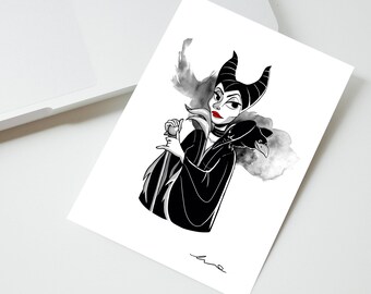 Maleficent postcard. The bad girls collection
