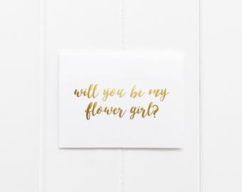 Gold Foil 'Will You Be My Flower Girl' Greeting Card
