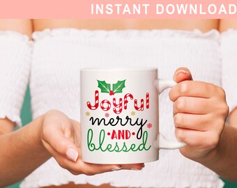Merry Blessed Svg, Christmas SVG, Blessed Svg, Joyful Snowflake cut File, Cutting Files, clipart Svg, Silhouette Cameo