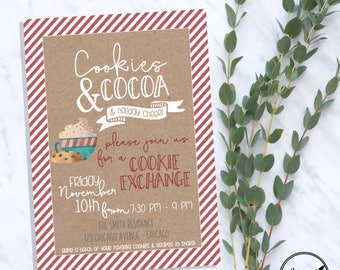 Cookies & Cocoa Cookie Exchange Swap - Super cute and fun tradition! DIY Printing or Quickly shipped prints via convo!