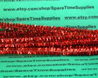 Tinsel Stems - red - 6mm x 12” - 48 pcs - Fibre Craft - #3250-21