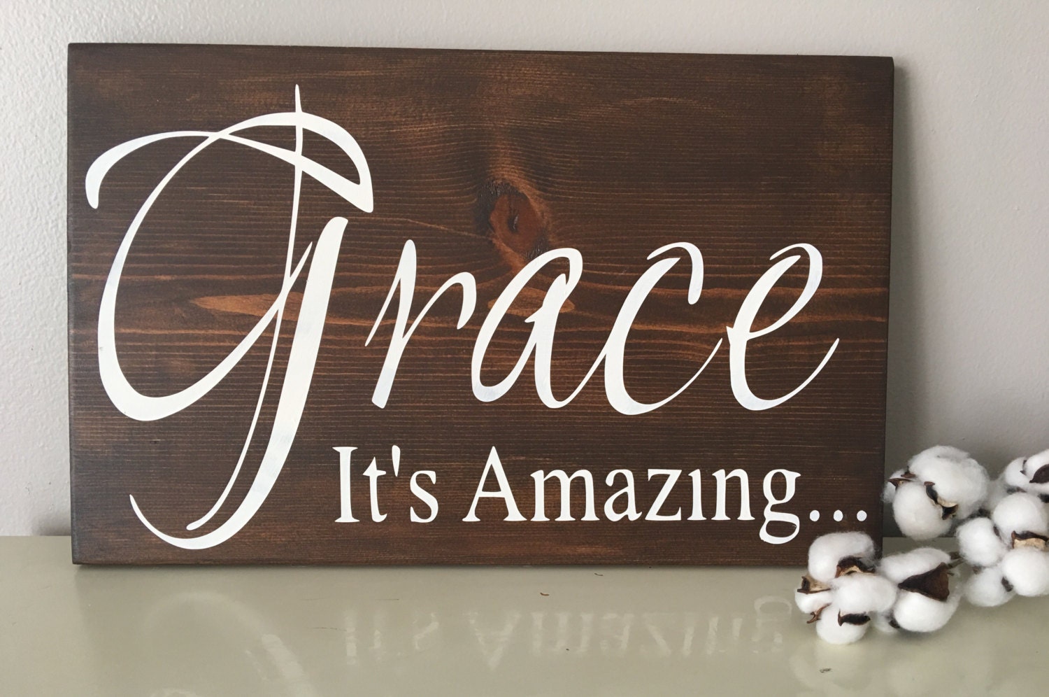 Amazing Grace Wood Sign Religious Decor Rustic Wall Art