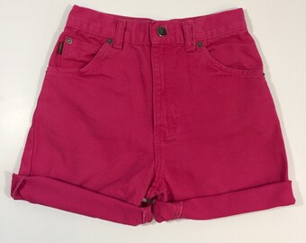 Hot Pink Gitano Jean Shorts - 24 Inch Waist XS - Vintage Jean Shorts - Vintage Cut Offs - High Waisted Shorts - Vintage Gitano Cut Offs