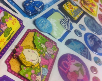 3 sheets of scrapbooking appliques / stickers