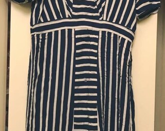 Vintage 40s striped dream dress larger size 1940s