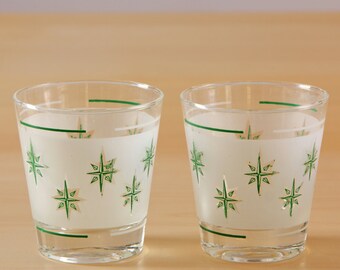 Dominion Canada green atomic frosted starburst glasses
