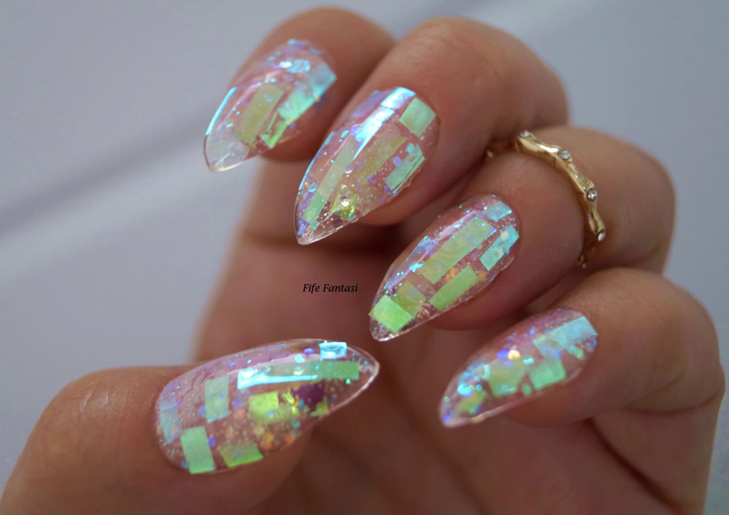 1. Stained Glass Nail Art Design - wide 2