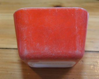 Vintage Pyrex refrigerator dish/red/ small/ mid century/ 1960's/ retro/