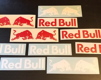Red Bull Energy stickers Skateboarding Die Cut Decal Sticker Skateboarding Snowboarding BMX 10 decals total - FREE SHIPPING