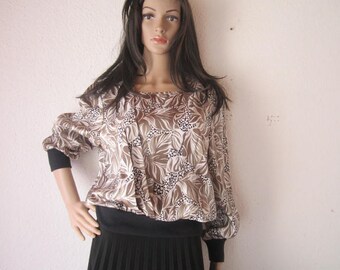 Vintage 80s satin blouse Blouse oversize