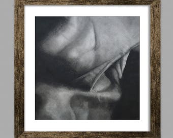 Charcoal Drawing Print- Realism, Figure, Neck