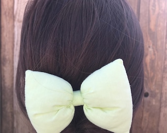 Yellow Hair Bow Large Hair Bow Yellow Cheer Bow Handmade