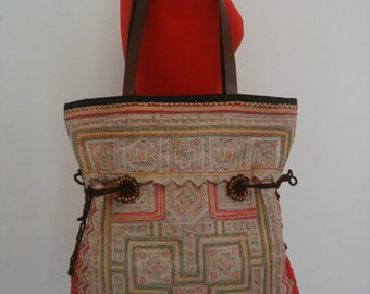 Tote/vintage -Tribal-Handmade Ethnic Hmong Bag 027
