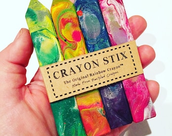 Birthday Gift Crayon Stix - Recycled Rainbow Crayon Stix - Set of 4 Recycled Crayons - Kids Crayon Gift - Rainbow Crayon Toy Gift -Earth Day