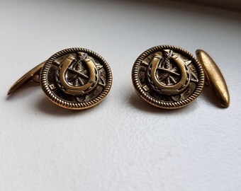 Vintage Brass Horseshoe Cuff Links
