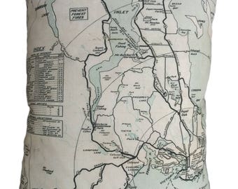 Victoria Vintage Map Pillow - FREE SHIPPING