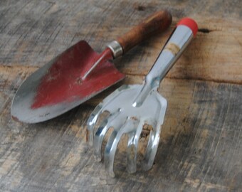 Vintage Garden Hand Claw and Shovel