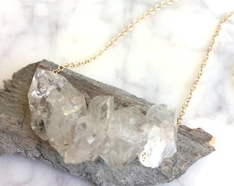 Herkimer Diamond Necklace, Herkimer Necklace, Herkimer, raw crystal necklace, Herkimer Diamonds, herkimer diamond jewelry, bridal necklace
