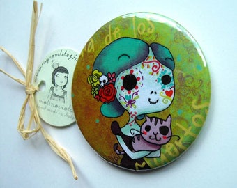 Magnet shows. Mexican sugar skull de el dia de los muertos