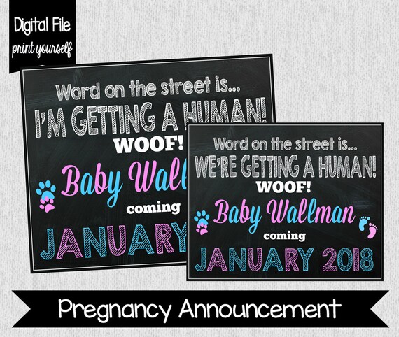 Dog Pregnancy Announcement Pregnancy Announcement with Dog