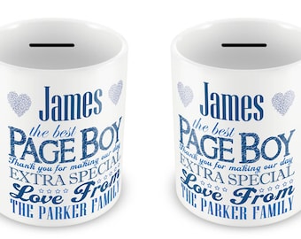 Personalised Money Box Wedding Gift Page Boy Thank You