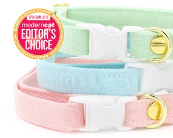 Cat Collar - Pink, Baby Blue, Mint Green - Breakaway - Kitten Available
