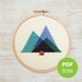 Appalachian Mountains - Minimal Mountains - Modern Geometric Cross Stitch - Embroidery PDF Pattern #002