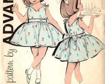 Advance 9802 Girl's Party Dress Sewing Pattern Child Size 5