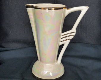 Cream Lustre Ware Art Deco jug