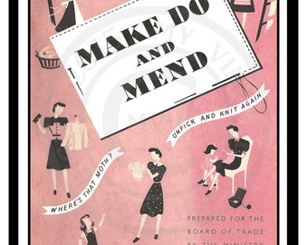 1940's Wartime Make do and Mend Clothing Booklet - PDF Instant Download