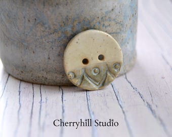 Ceramic Button, Large Round Ceramic Button, Buttons, Sew on Buttons, Ceramic Embellishments, Haberdashery, One Of A Kind