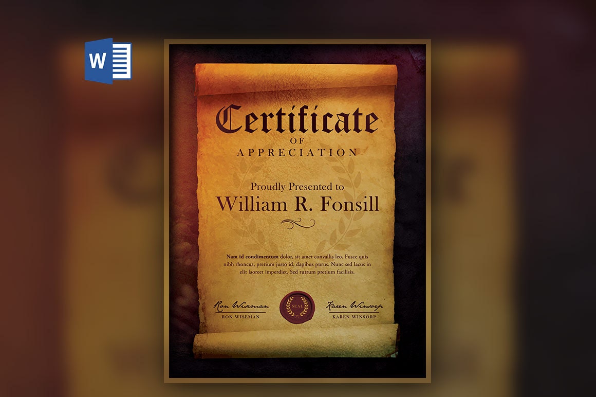 royal scroll certificate word template 8 5x11 plus 11x8 5 scroll word template