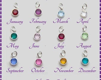 Birthstone Charms, 1pc, Crystal Charms, Jewellery Making Supplies, Birthday Charms, Silver Charms, Pendant For Necklace, Bracelet, Keyrings