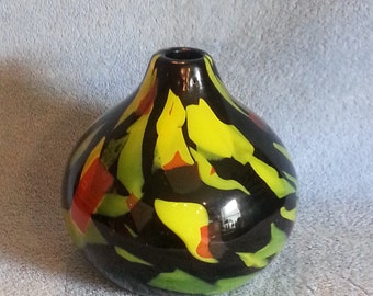 Art Glass Vase - Abstract Motif