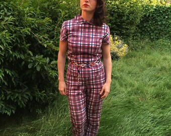Silk Sixties Vintage Woman Suit Size small