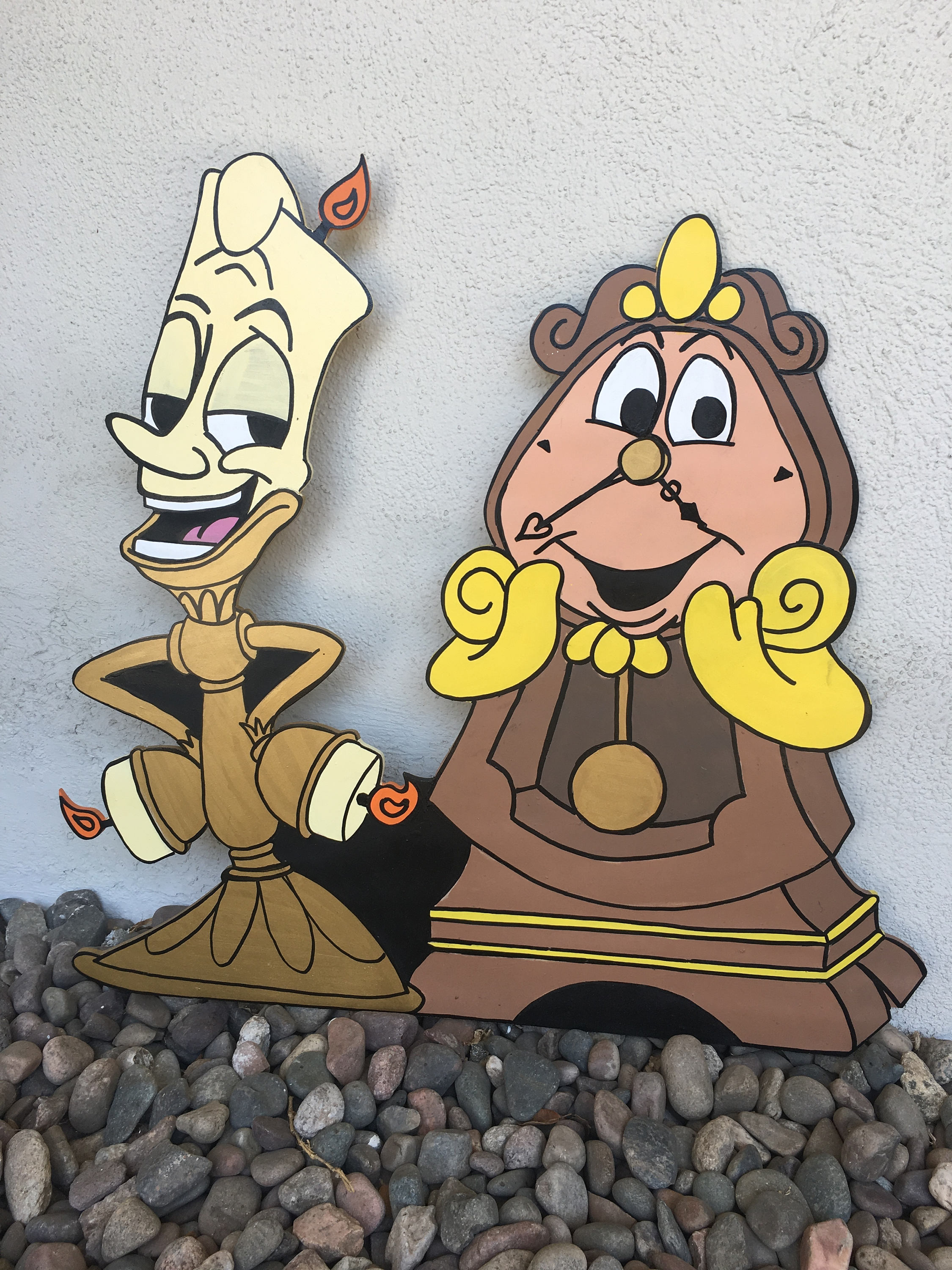 1 Beauty and the Beast Wood Cutout Lumiere and Cogsworth