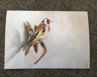 Art card artcard of a goldfinch, putter