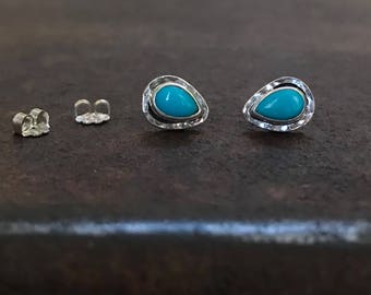 Sleeping Beauty Turquoise & Sterling Silver Earring Studs
