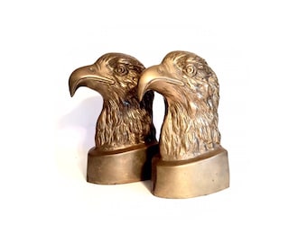 Vintage Boho Brass Eagle Bookends