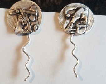 Silver Sculptural Earrings