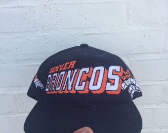 Vintage Denver Broncos Sports Specialties Snapback Vintage Broncos Grid Hat Cap Sports Specialties Grid Snapback 90s