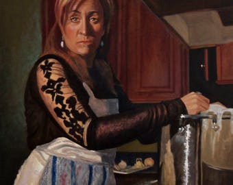 Juniper Tree Stepmother Portrait Painting in Oil