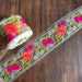 Beige Net Fabric Ribbon-Multi colored Embroidered Trim-Sari Border-Sari Fabric Trim-Lehenga-Dupattas-Quilts Fabric Trim-Indian Fabric