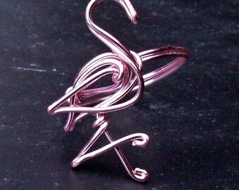 Wire Wrapped Pink Flamingo ring