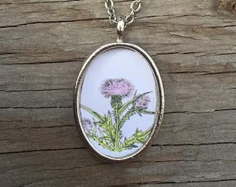 Scottish Thistle Pendant Necklace