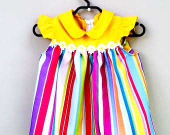 Baby girl dress, Yellow dress, Colourful dress, Baby clothes, Baby girl, Dress, Cotton baby dress, Toddler dress, Baby party dress, Clothing