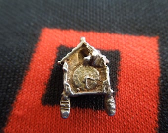 Silver Cuckoo Clock Vintage Silver Charm for Bracelet from Charmhuntress 03277